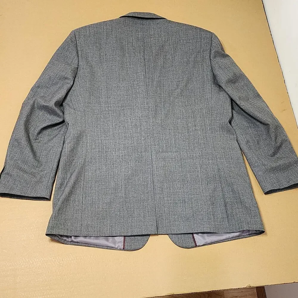 Meeting Street Sport Coat Mens 46 Long Gray Wool Two Button Classic Fit Blazer